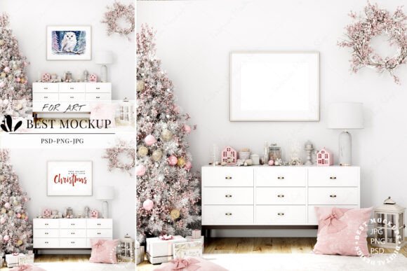 Download Christmas Frame Mockup, Interior Mockup - Premium Resources